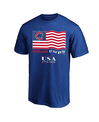 Fanatics Men's Royal Chicago Cubs Usa 1776-2026 Big & Tall T-Shirt