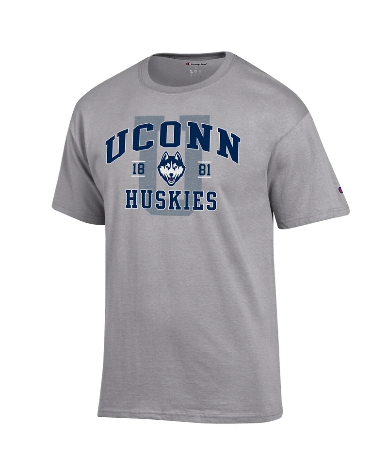 Champion Men's Heather Gray UConn Huskies Varsity T-Shirt