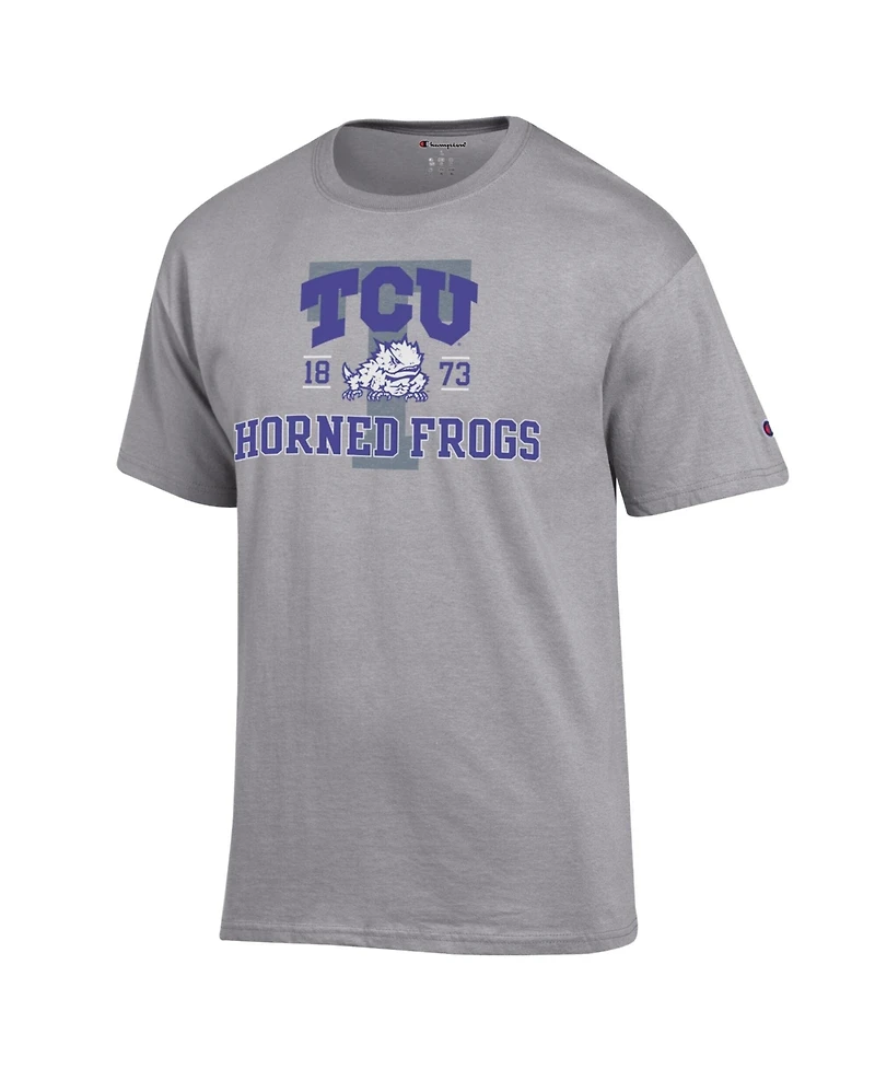 Champion Men's Heather Gray Tcu Horned Frogs Varsity T-Shirt