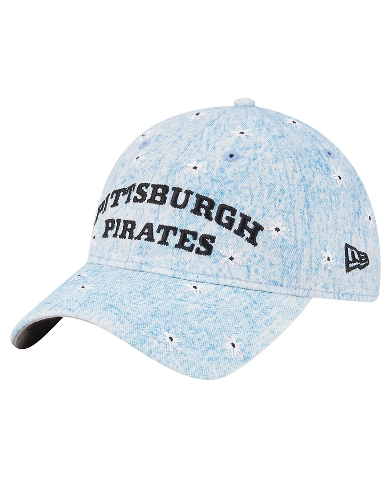 New Era Women's Light Blue Pittsburgh Pirates Daisy All Over 9TWENTY Adjustable Hat