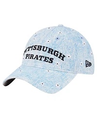 New Era Women's Light Blue Pittsburgh Pirates Daisy All Over 9TWENTY Adjustable Hat
