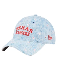 New Era Women's Light Blue Texas Rangers Daisy All Over 9TWENTY Adjustable Hat