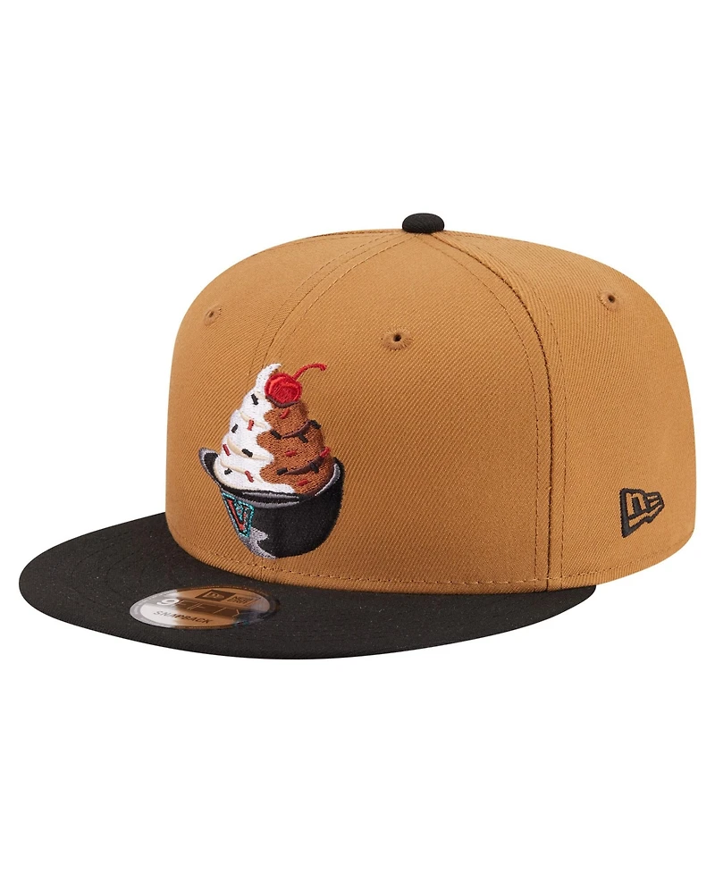 New Era Men's Khaki, Black Arizona Diamondbacks Ice Cream 9FIFTY Snapback Hat