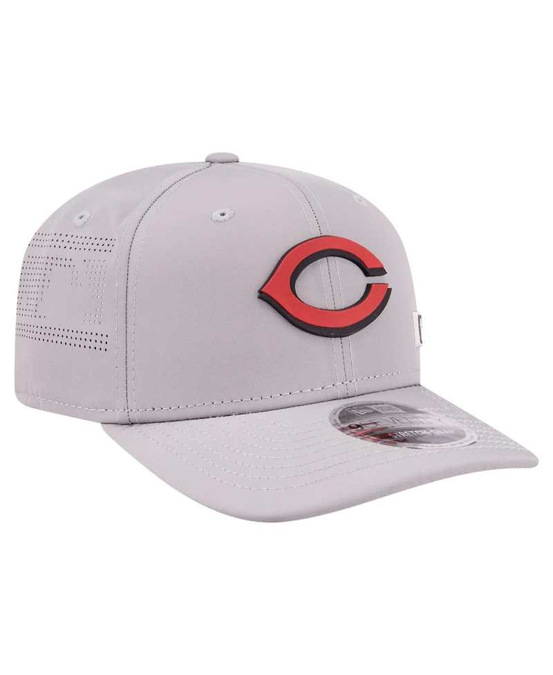 New Era Men's Gray Cincinnati Reds Laser Perforated 9SEVENTY Adjustable Hat