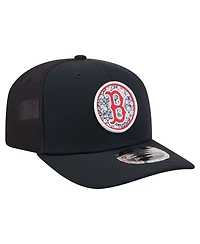 New Era Men's Navy Boston Red Sox Floral Patch 9SEVENTY Adjustable Hat