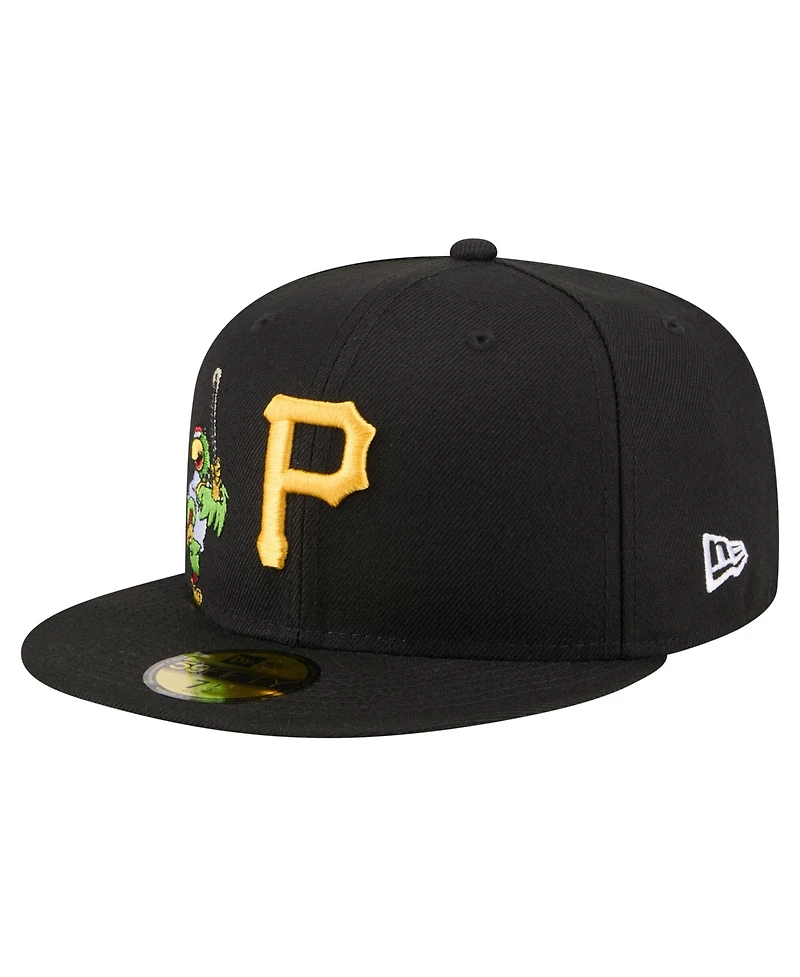 New Era Men's Black Pittsburgh Pirates Run Mascot 59FIFTY Fitted Hat