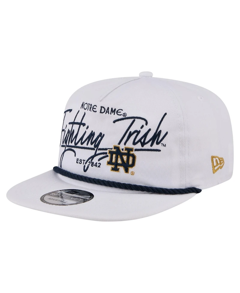 New Era Men's White Notre Dame Fighting Irish Team Rope 19TWENTY Adjustable Hat