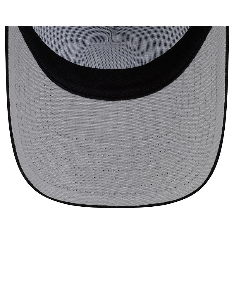 New Era Men's Black Detroit Tigers Side Script 9FORTY A-Frame Trucker Adjustable Hat