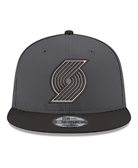 New Era Men's Gray, Black Portland Trail Blazers Logo 2-Tone 9FIFTY Snapback Hat