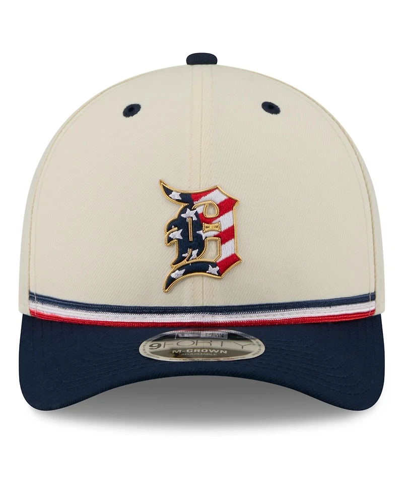 New Era Big Boys and Girls Cream, Navy Detroit Tigers Usa 250 9FORTY M-Crown Adjustable Hat