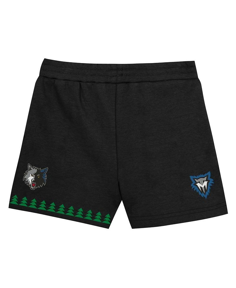 Mitchell & Ness Preschool Two-Pack Kevin Garnett Black Minnesota Timberwolves Play by Place T-Shirt and Shorts Set