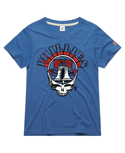 Homage Women's x Grateful Dead Royal Philadelphia Phillies Americana Tri-Blend T-Shirt