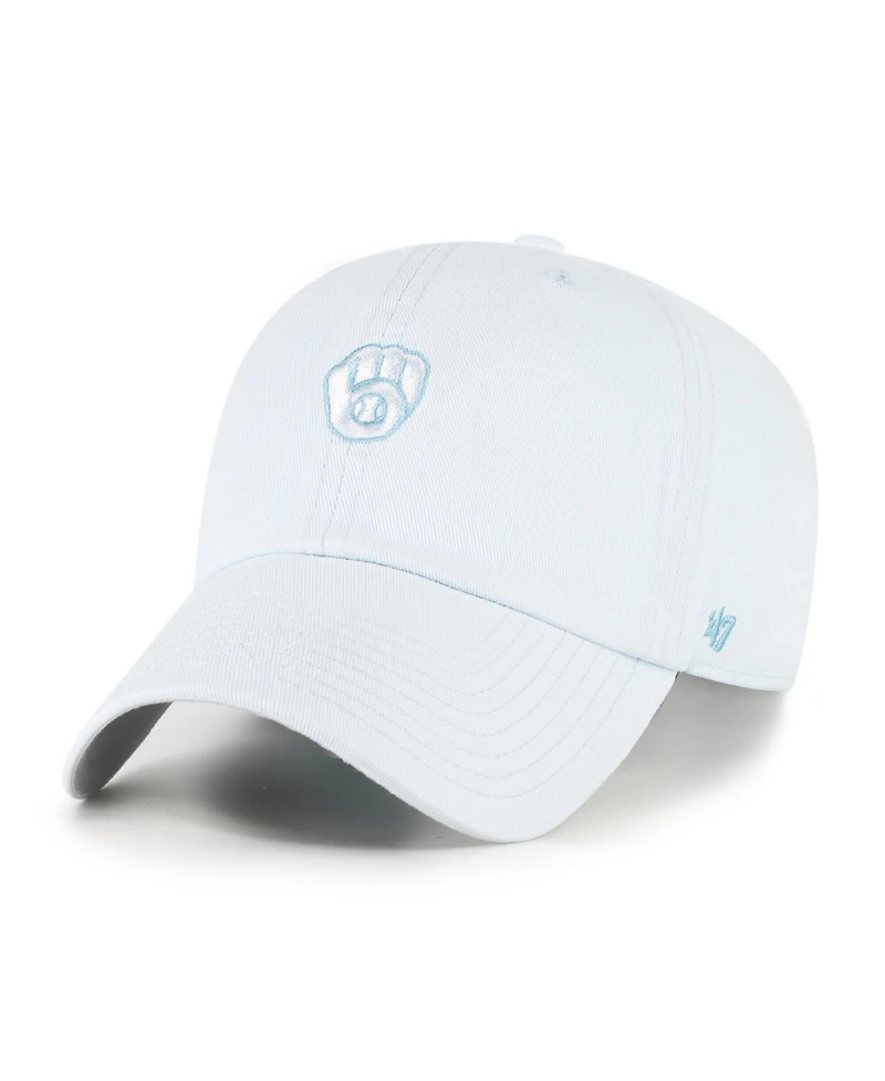 47 Brand Men's and Women's Light Milwaukee Brewers Pastel Clean Up Adjustable Hat