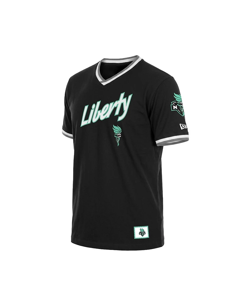 New Era Men's and Women's Black York Liberty Sport Classics Capsule V-Neck Fashion Jersey