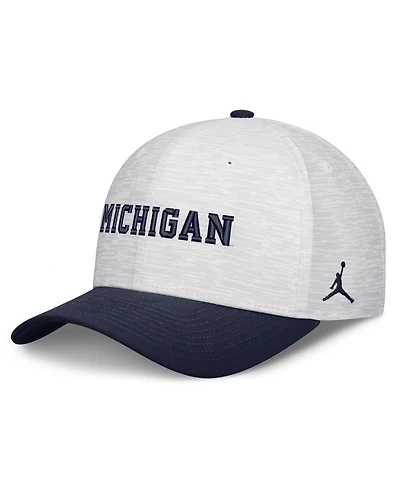 Jordan Men's and Women's White, Navy Michigan Wolverines Primetime Rise Adjustable Hat