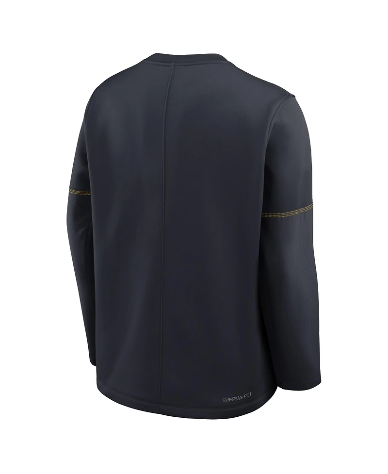 Jordan Men's Navy Michigan Wolverines 2026 Sideline Coaches Therma-fit Long Sleeve T-Shirt