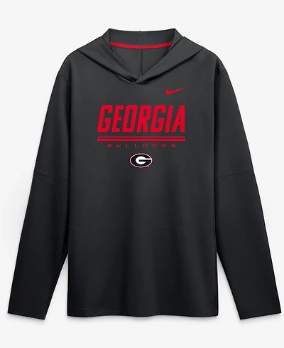 Nike Men's Black Georgia Bulldogs 2026 Sideline Lightweight Dri-fit Long Sleeve Hooded Sweatshirt