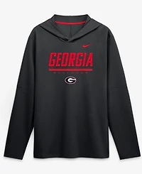 Nike Men's Black Georgia Bulldogs 2026 Sideline Lightweight Dri-fit Long Sleeve Hooded Sweatshirt