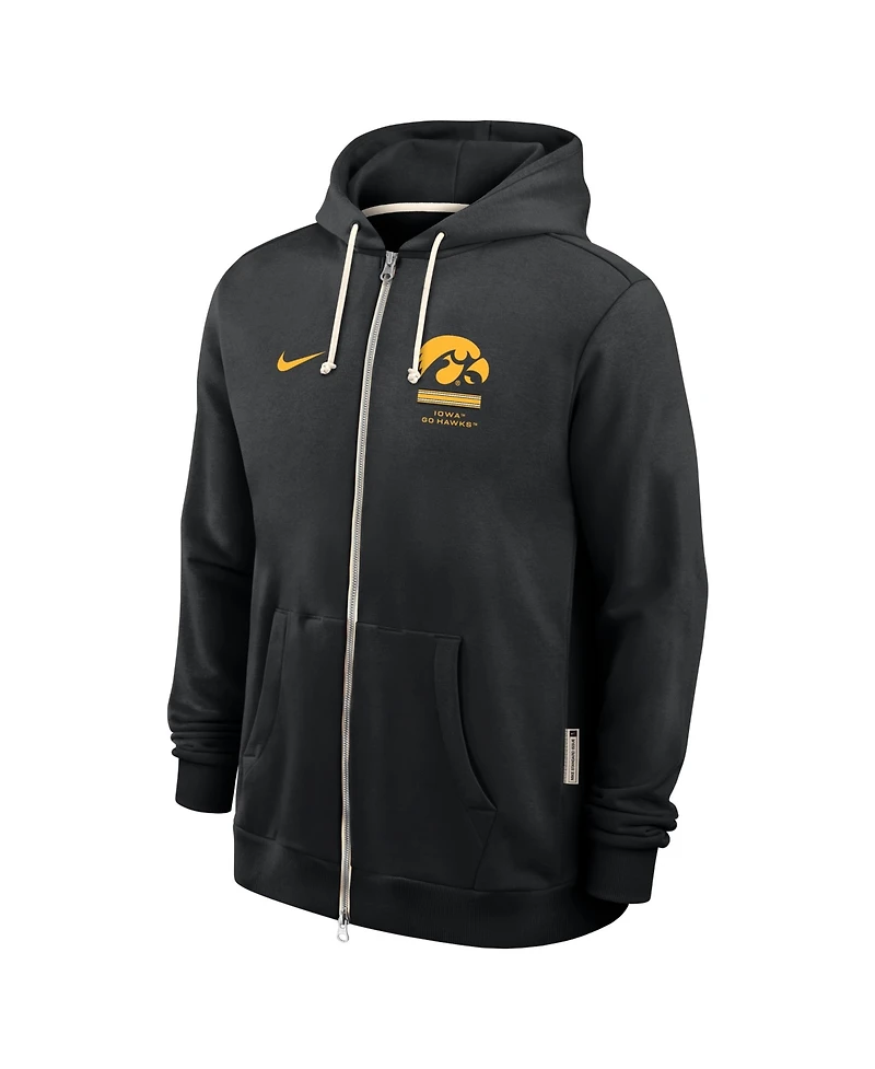 Nike Men's Black Iowa Hawkeyes 2026 Sideline Standard Issue Dri-fit Full-Zip Hoodie