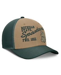 Nike Men's and Women's Beige, Forest Green Michigan State Spartans Legacy Rise Trucker Adjustable Hat