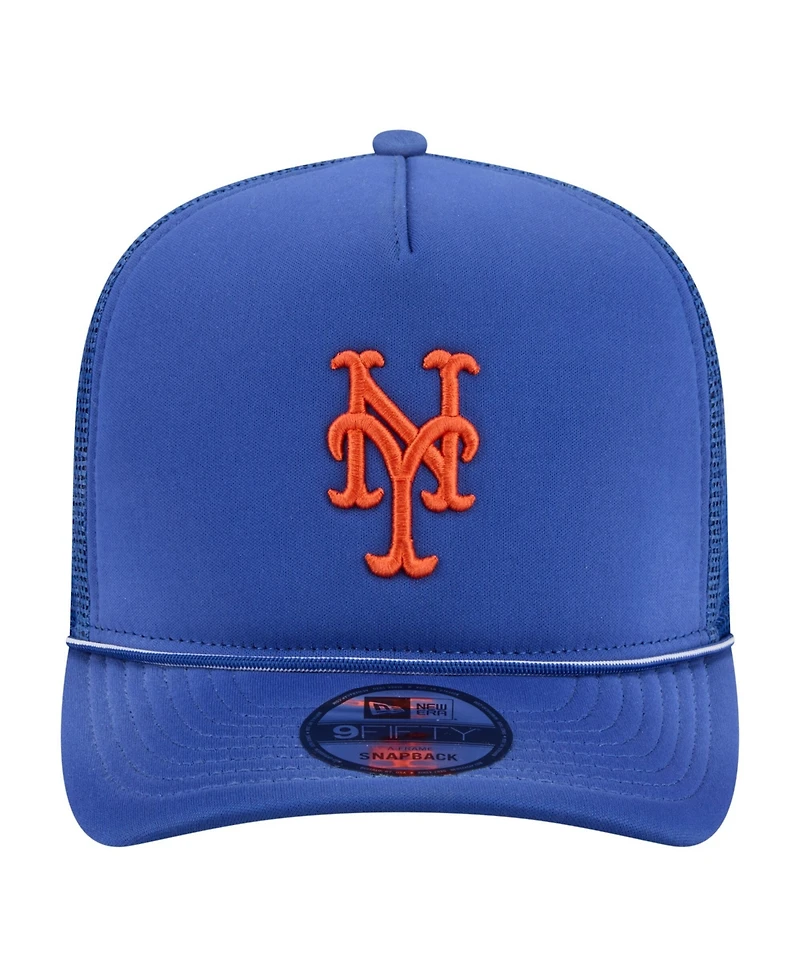 New Era Men's Royal New York Mets Worn A-Frame 9FIFTY Trucker Snapback Hat