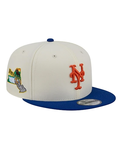 New Era Men's Cream, Royal New York Mets Localized 9FIFTY Snapback Hat