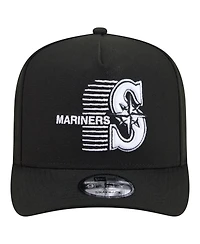 New Era Men's Black Seattle Mariners Motion A-Frame 9FIFTY Snapback Hat