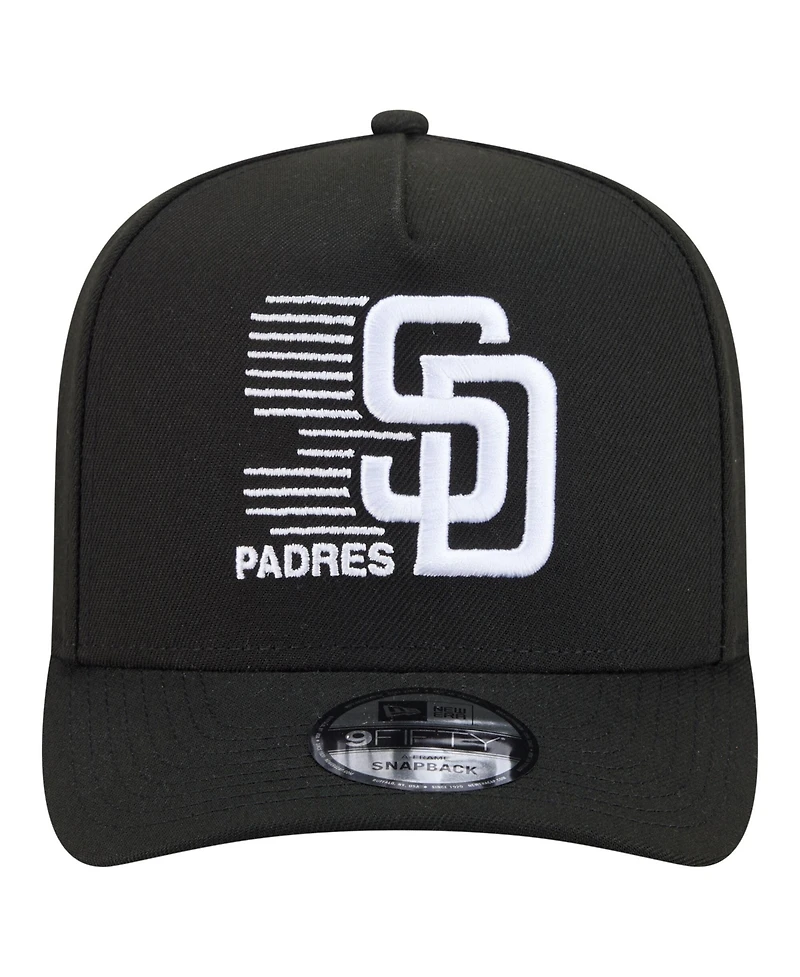 New Era Men's Black San Diego Padres Motion A-Frame 9FIFTY Snapback Hat