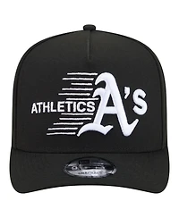 New Era Men's Black Athletics Motion A-Frame 9FIFTY Snapback Hat