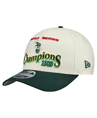 New Era Men's Cream, Green Oakland Athletics World Series 9FORTY M-Crown A-Frame Adjustable Hat