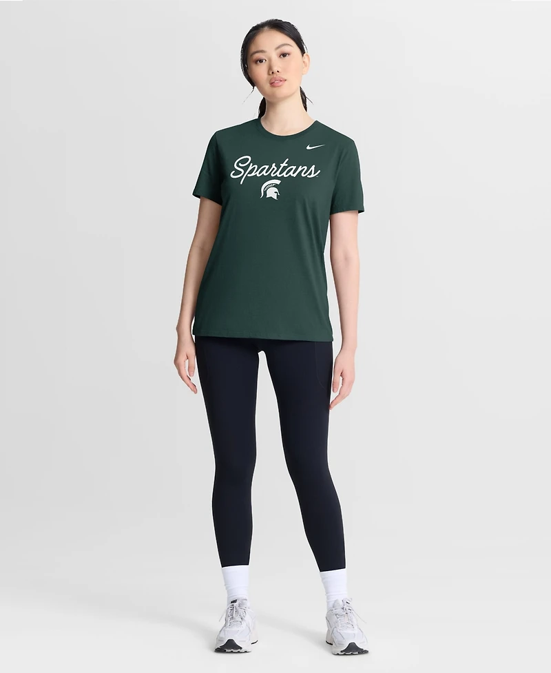 Nike Women's Green Michigan State Spartans Script Mantra Logo T-Shirt