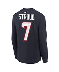 Nike Big Boys and Girls C.j. Stroud Navy Houston Texans Player Name Number Long Sleeve T-Shirt