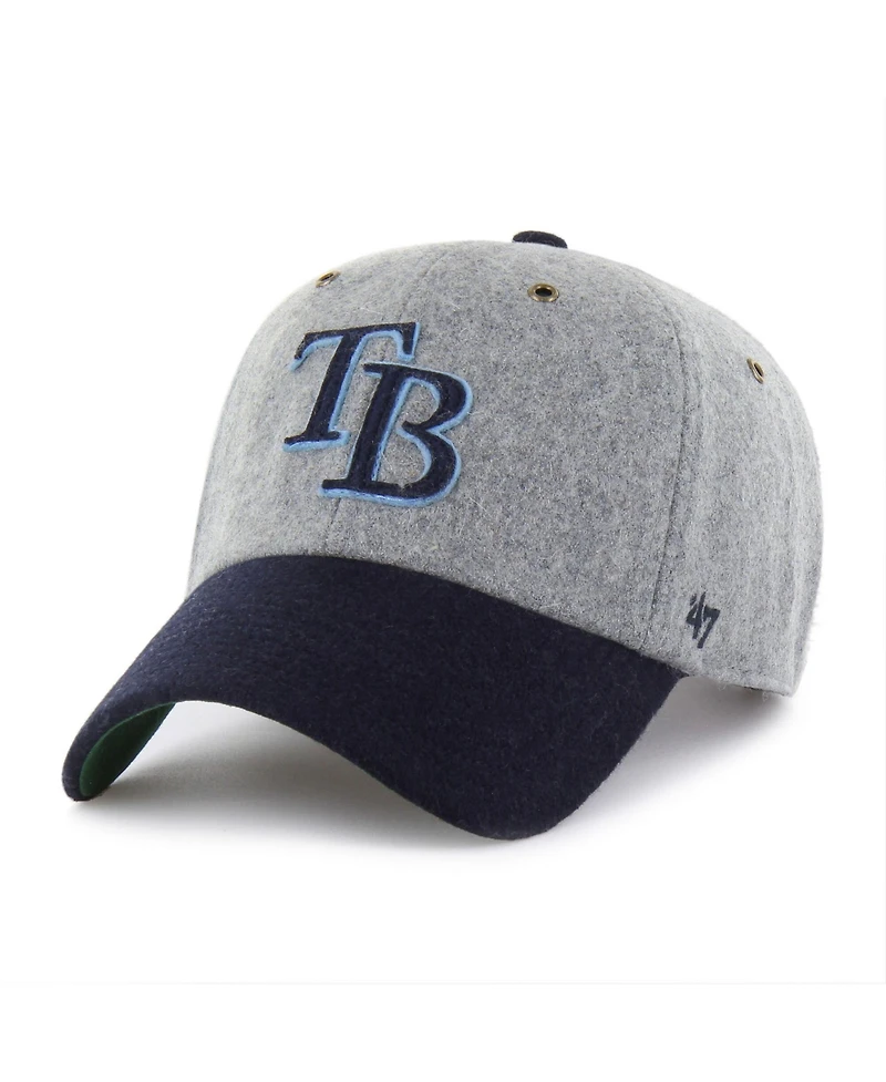 '47 Brand Men's Gray, Navy Tampa Bay Rays Golden Age Wool Clean Up Adjustable Hat
