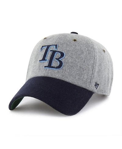'47 Brand Men's Gray, Navy Tampa Bay Rays Golden Age Wool Clean Up Adjustable Hat