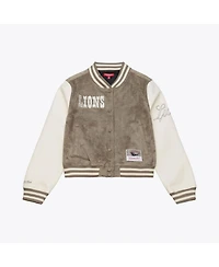 Mitchell & Ness Women's Tan Detroit Lions Full-Snap Varsity Jacket