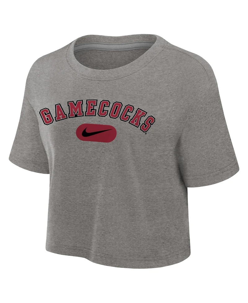 Nike Women's Gray South Carolina Gamecocks Dri-fit Cropped T-Shirt