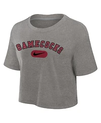 Nike Women's Gray South Carolina Gamecocks Dri-fit Cropped T-Shirt
