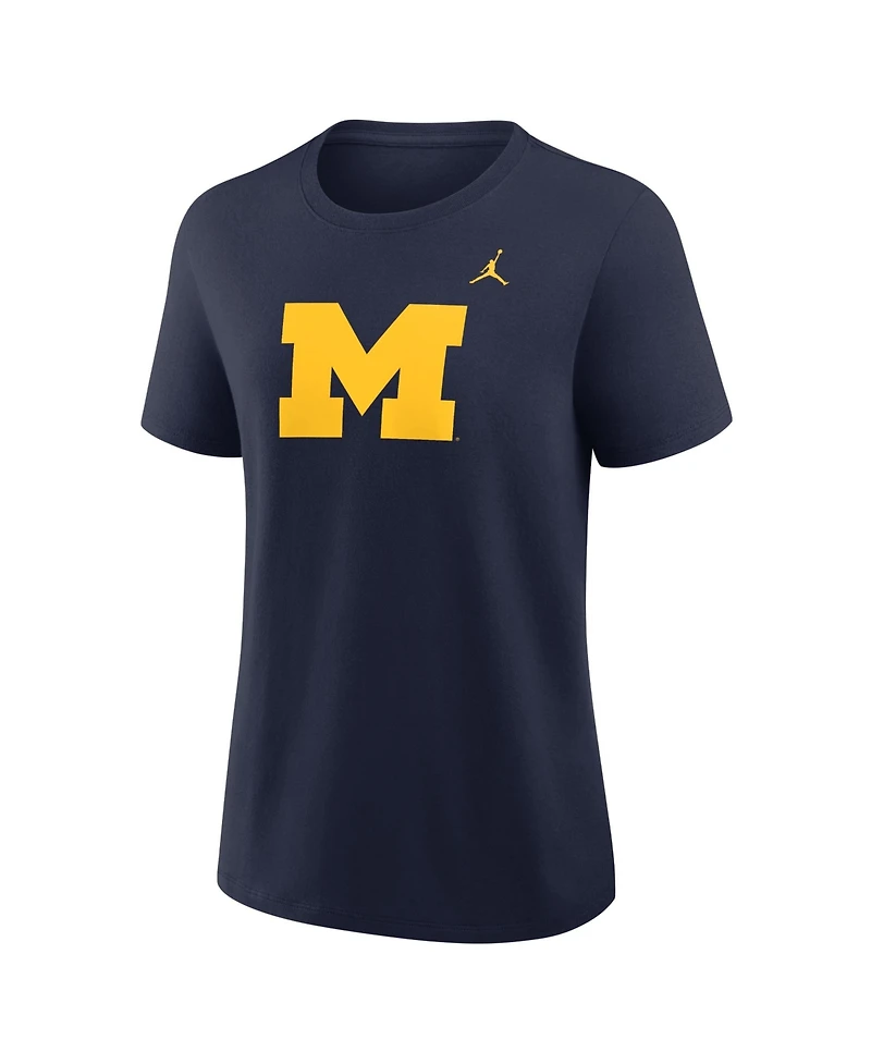 Jordan Women's Navy Michigan Wolverines Primary Logo T-Shirt