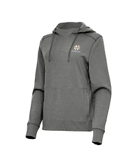 Antigua Women's Heather Charcoal Notre Dame Fighting Irish Justice Pullover Hoodie