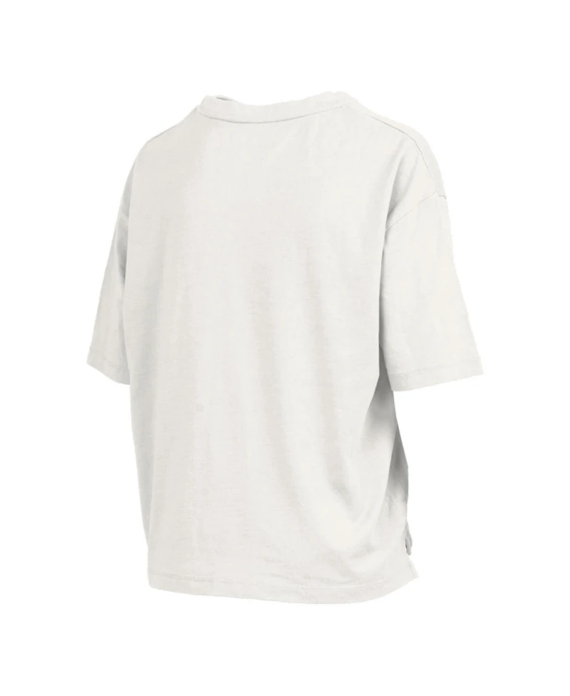 Pressbox Women's White Wisconsin Badgers Big Canvas Puff Castillo Motley Slub T-Shirt