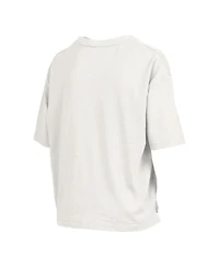 Pressbox Women's White Wisconsin Badgers Big Canvas Puff Castillo Motley Slub T-Shirt