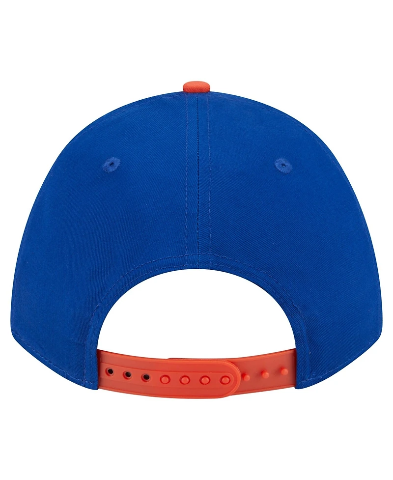 New Era Men's Royal, Orange New York Mets Arch 9FORTY A-Frame M-Crown Adjustable Hat