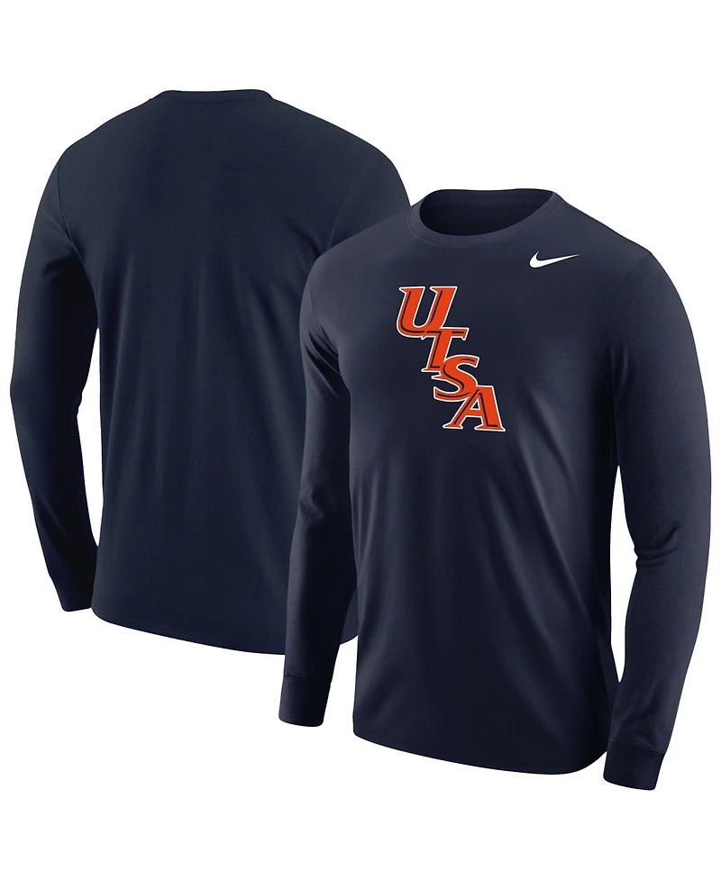 Nike Men's Navy Utsa Roadrunners Diagonal Logo Long Sleeve T-Shirt