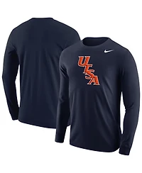 Nike Men's Navy Utsa Roadrunners Diagonal Logo Long Sleeve T-Shirt