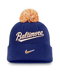 Nike Men's Royal Baltimore Orioles Peak Cuffed Knit with Pom Hat