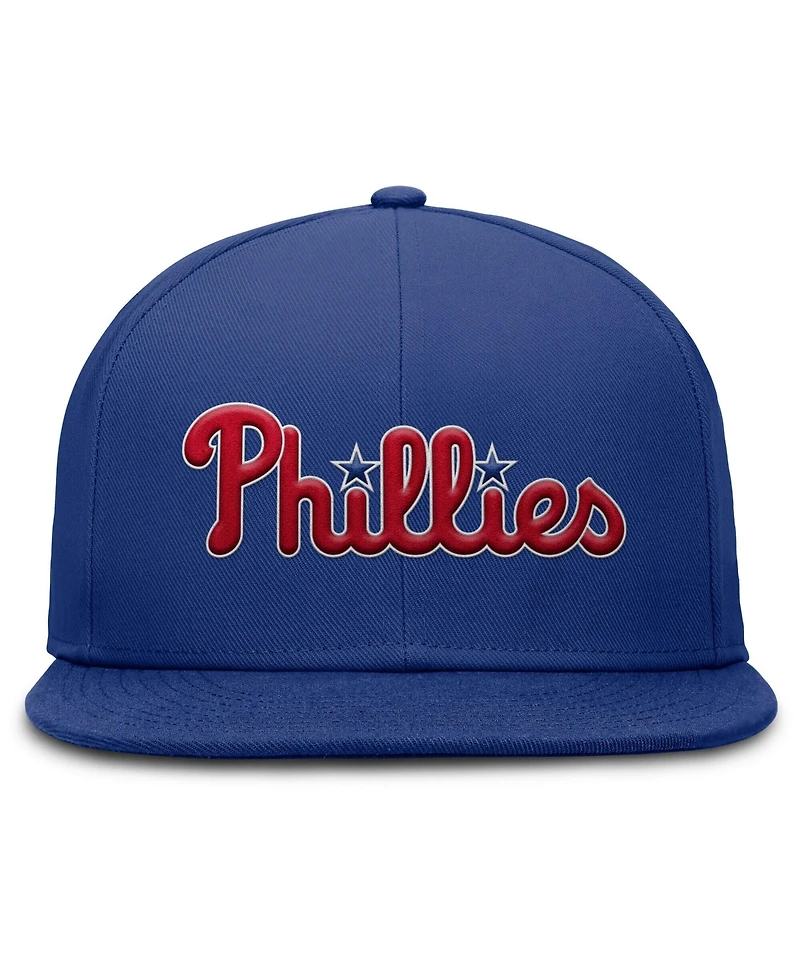 Nike Men's Royal Philadelphia Phillies Wordmark Dri-fit Round Bill True Fitted Hat
