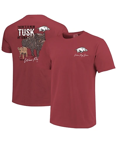 Image One Men's and Women's Cardinal Arkansas Razorbacks New Tusk Town Hyper Local Comfort Colors T-Shirt