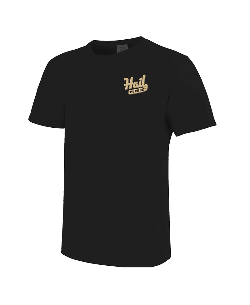 Image One Men's and Women's Black Purdue Boilermakers Hyper Local Clock Tower T-Shirt