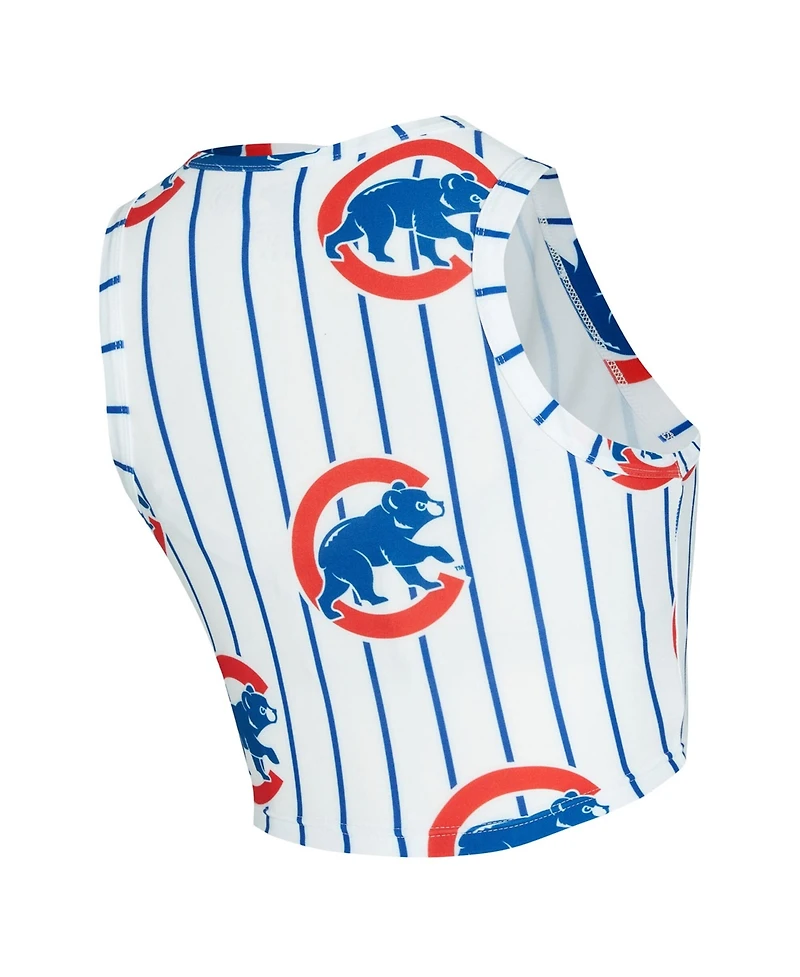 Concepts Sport Women's Concepts White Chicago Cubs Pinstripe Record Tank Short Set