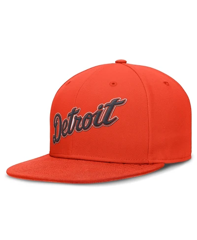 Nike Men's Orange Detroit Tigers Wordmark Dri-fit Round Bill True Fitted Hat